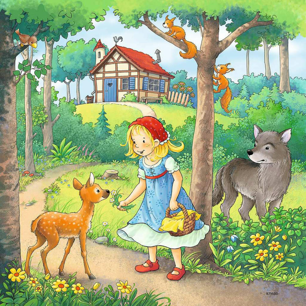 Ravensburger Kinderpuzzle Rapunzel, Rotkäppchen & der Froschkönig, Puzzle, 3x49 Teile, 08051
