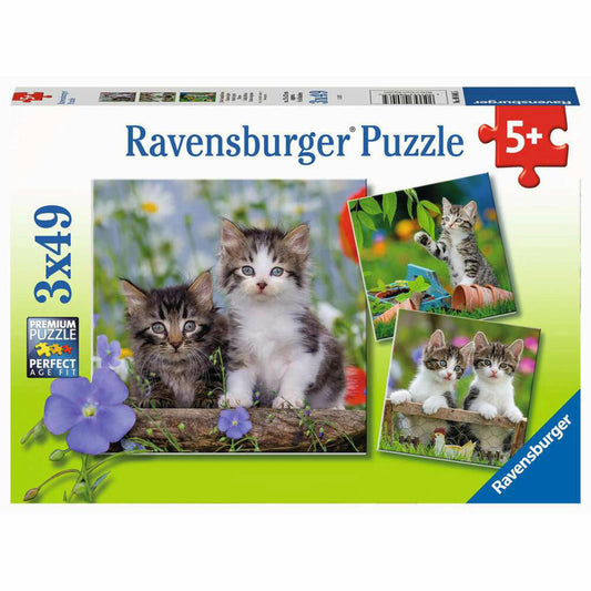 Ravensburger Kinderpuzzle Süße Samtpfötchen, Puzzle, 3x49 Teile, 08046