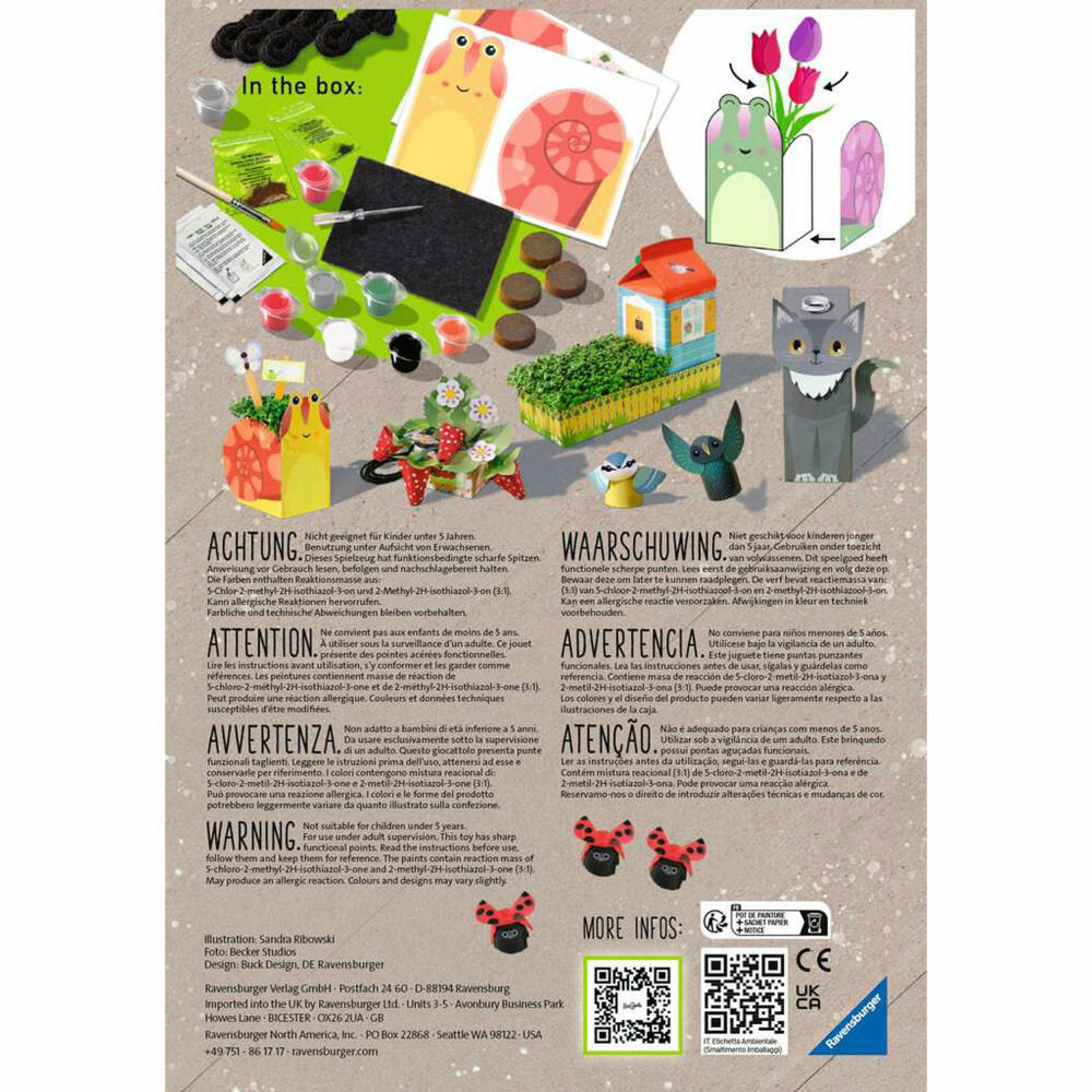 Ravensburger Bastelset Eco Create Midi Little Garden, Kreativset, 18441