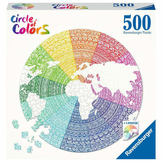 Ravensburger Puzzle Circle of Colors - Mandala, Erwachsenenpuzzle, 500 Teile, 17168