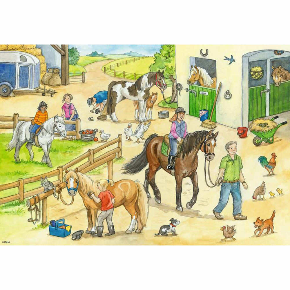 Ravensburger Kinderpuzzle Auf dem Pferdehof, Puzzle, 2x24 Teile, 07833