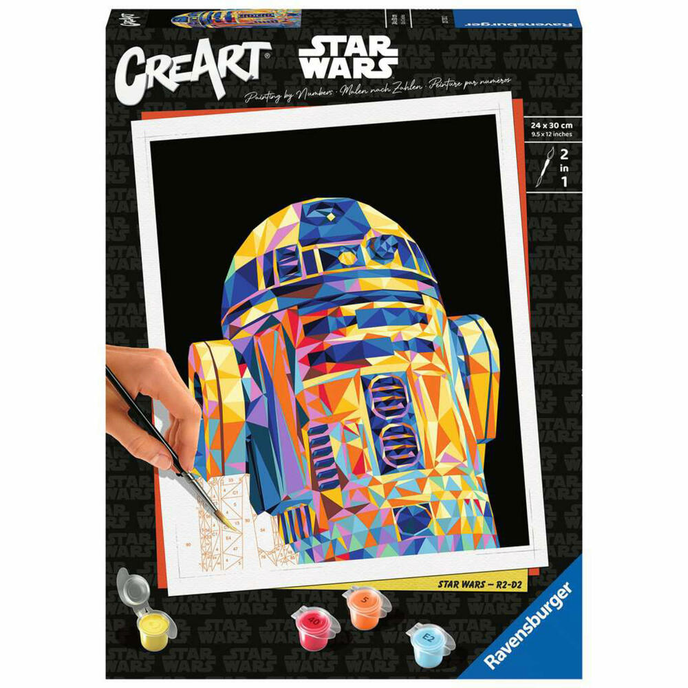 Ravensburger Malen nach Zahlen Star Wars - R2-D2, Malvorlage mit Farben und Pinsel, 23730
