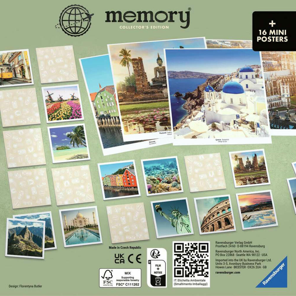 Ravensburger Spiel Collectors memory Schönste Reiseziele, für Kinder ab 6 Jahren, 27379