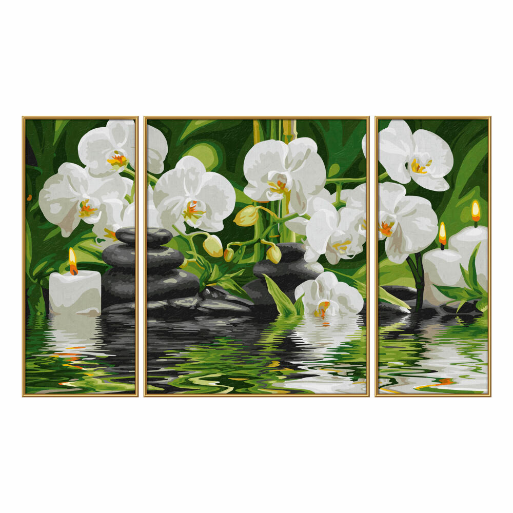 Schipper Malen nach Zahlen, Wellness-Oase, Triptychon, Zeichnen, Dekoration, Pappe, 41 cm, 609260681