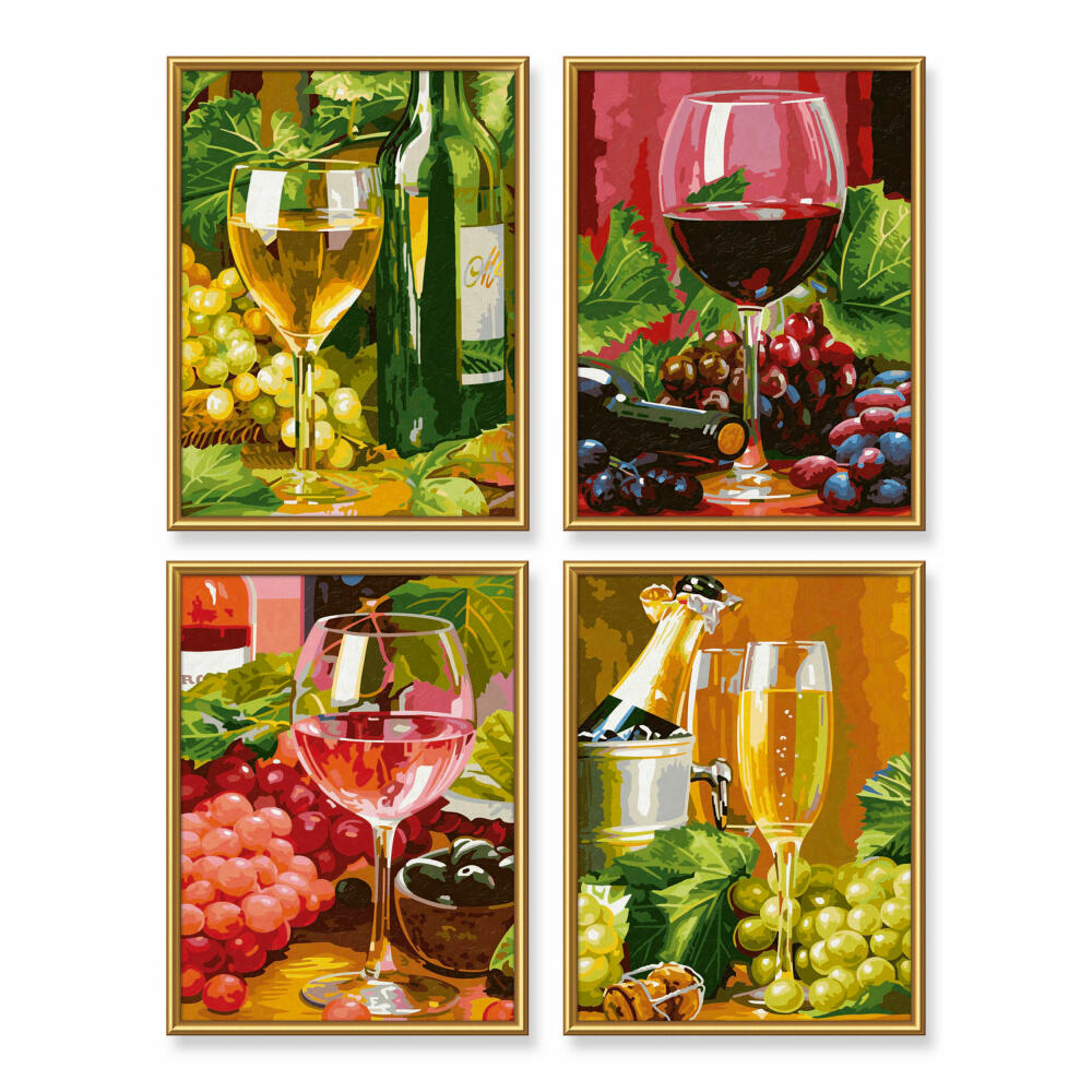 Schipper Painting by Numbers In Vino Veritas, Quattro, MNZ, Pictures, Paintings, 18 x 24 cm, 4 pieces, 609340610