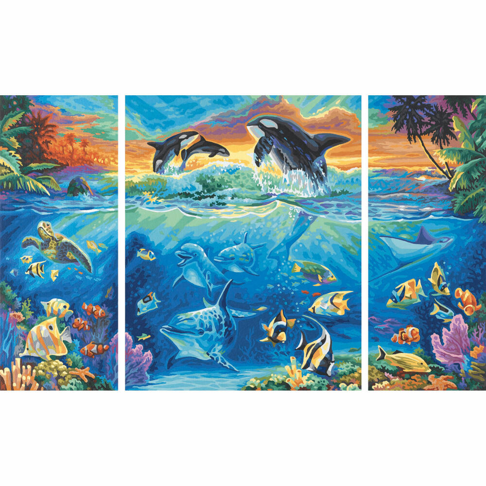 Schipper Painting by Numbers On the Coral Reef, Triptych, Triple Image, MNZ, Painting, Picture, 50 x 80 cm, 609260531