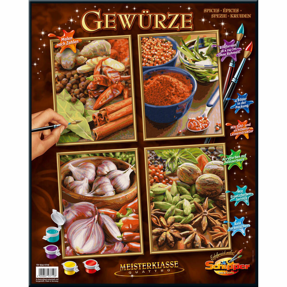 Schipper Painting by Numbers Spices Quattro, MNZ, Pictures, Paintings, 18 x 24 cm, 4 pieces, 609340719