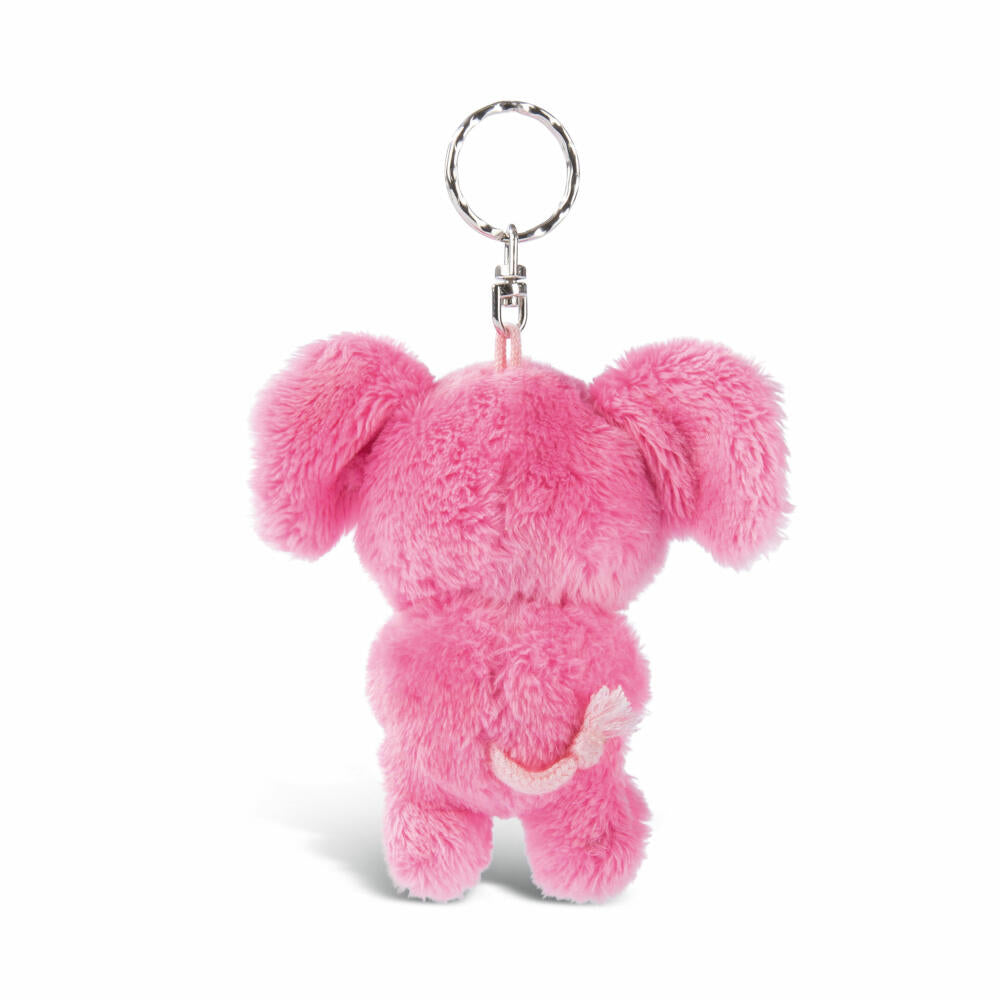 NICI Glubschis Keyring Elephant Fluppy, Dangling, Plush, Polyester, Pink, 9 cm, 45544