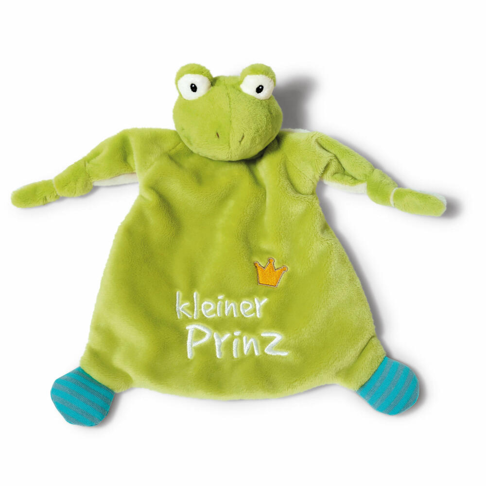 NICI Schmusetuch Frosch, kleiner Prinz, Schnuffeltuch, Plüsch, Polyester, Bunt, 25x25cm, 40045