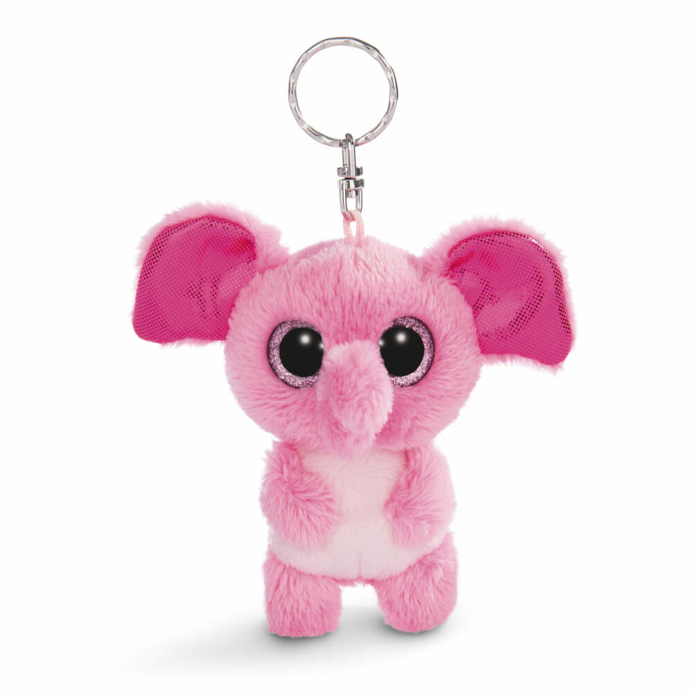 NICI Glubschis Keyring Elephant Fluppy, Dangling, Plush, Polyester, Pink, 9 cm, 45544