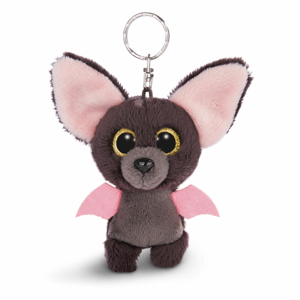 NICI Glubschis Schlüsselanhänger Fledermaus Baako, Schlenker, Plüsch, Polyester, Grau, 9 cm, 45540