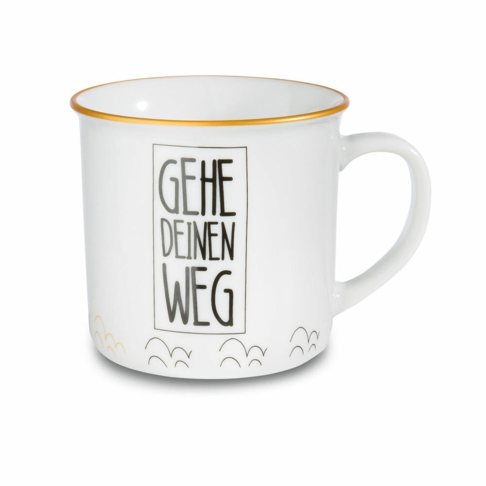 NICI Tasse Gehe Deinen Weg Metallic, Kaffeetasse, Becher, Porzellan, Bunt, 45013
