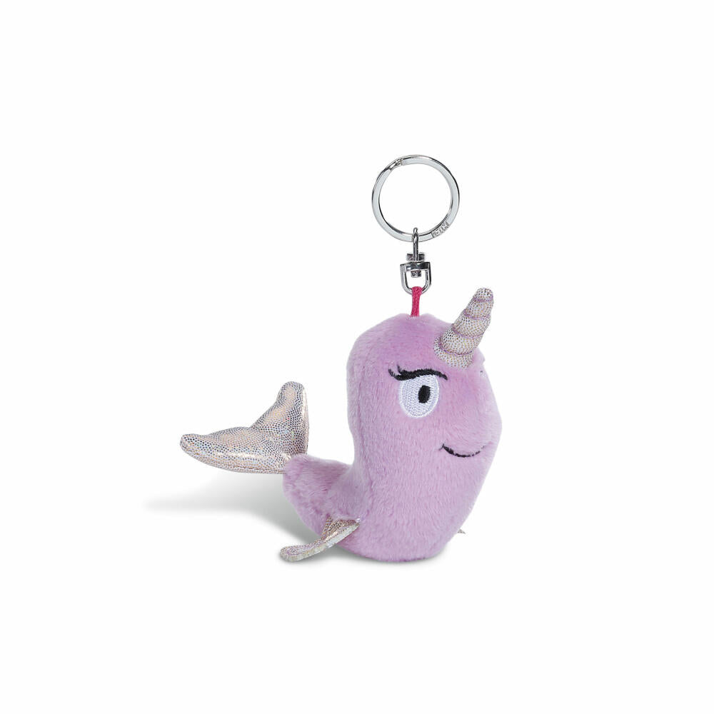 NICI Keyring Narwhal Wal-Traud, Bean Bags, Pendant, Plush, Polyester, Purple, 10 cm, 45354