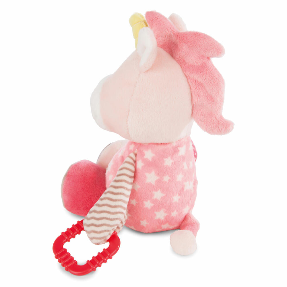 NICI Einhorn Stupsi Activity Schmusetier, Kuscheltier, Plüschtier, Baby Spielzeug, Plüsch / Polyester, Rosa, 23 cm, 43651