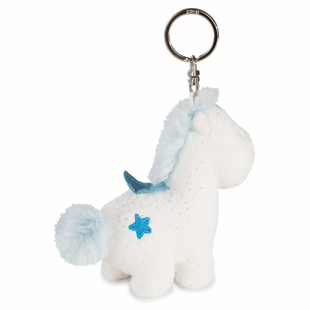 NICI Einhorn Baby Theolino Sitzend, Kuscheltier, Plüschtier, Kuschel Tier, Plüsch / Polyester, Weiß / Blau, 10 cm, 43251