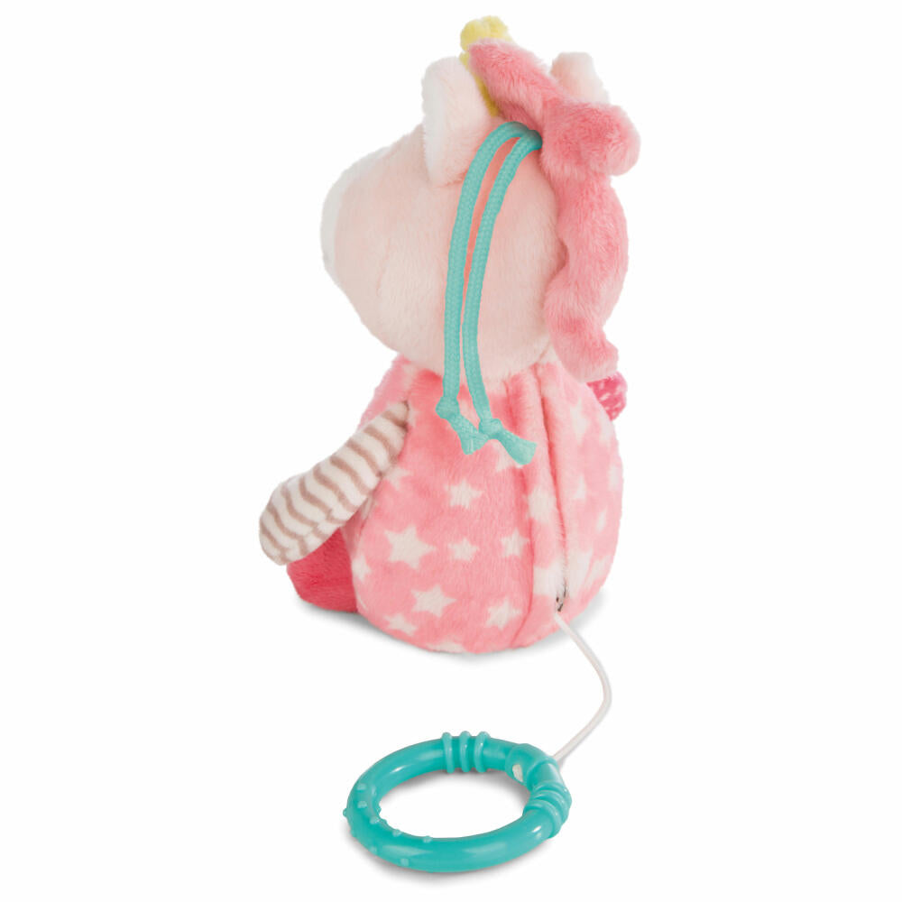 NICI Einhorn Stupsi Spieluhr, Spiel Uhr, Stofftier, Plüschtier, Plüsch / Polyester, Rosa, 18 cm, 43657