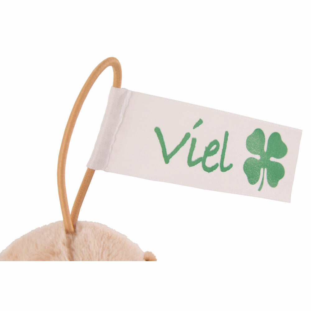 NICI Glücks-Anhänger Erdmännchen, Loop mit Kleeblatt-print, Plüsch, Polyester, Braun, 11 cm, 42780