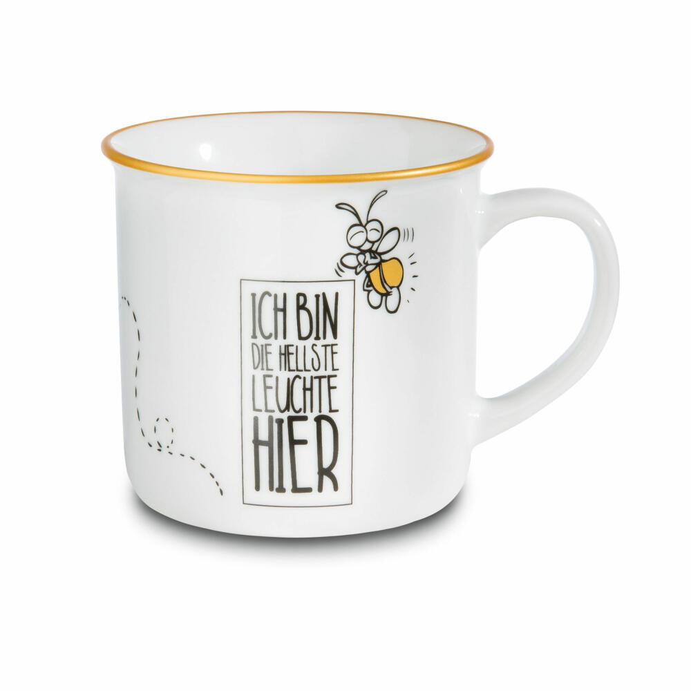 NICI Tasse Ich bin die hellste Leuchte hier, Kaffeetasse, Becher, Porzellan, Bunt, 45031