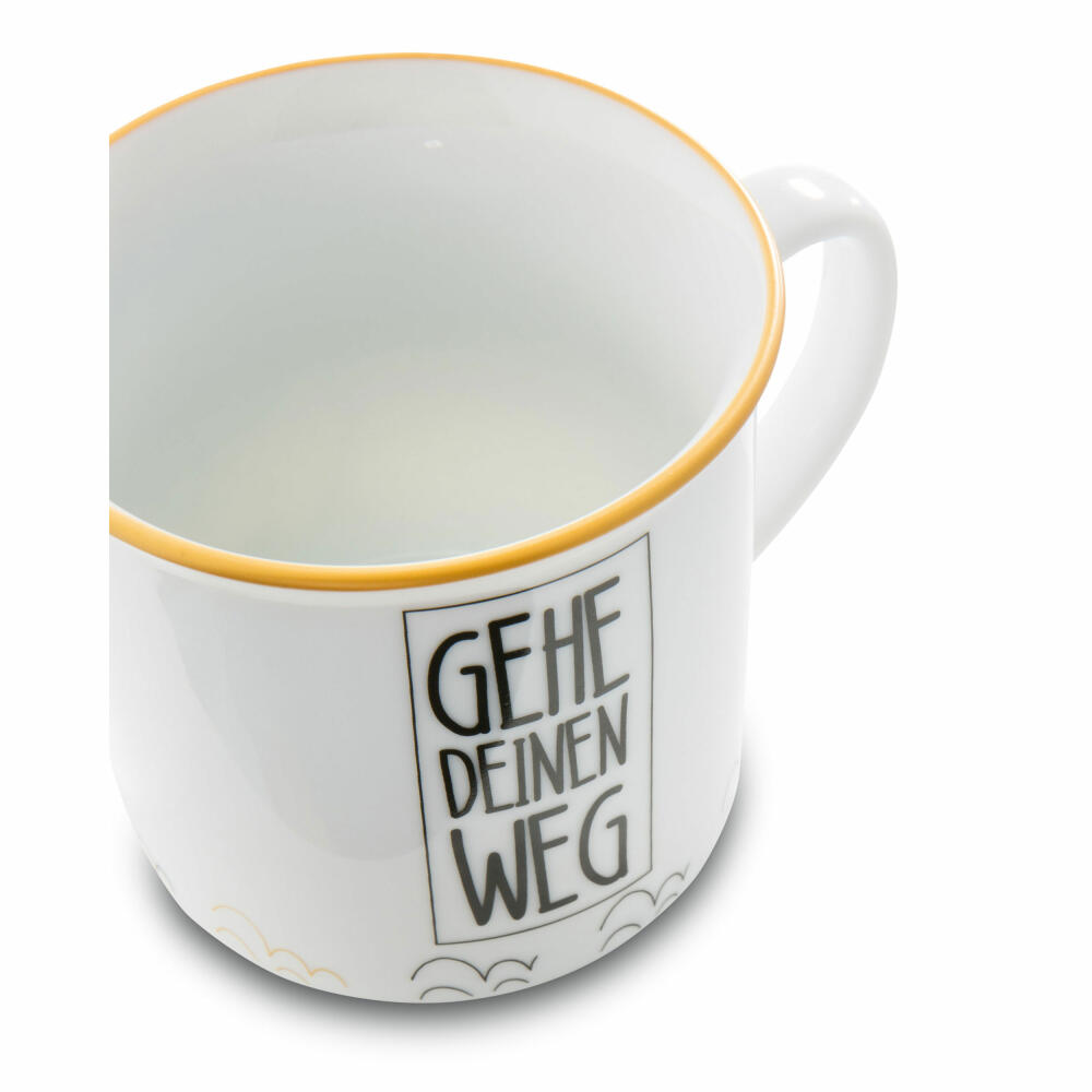 NICI Tasse Gehe Deinen Weg Metallic, Kaffeetasse, Becher, Porzellan, Bunt, 45013