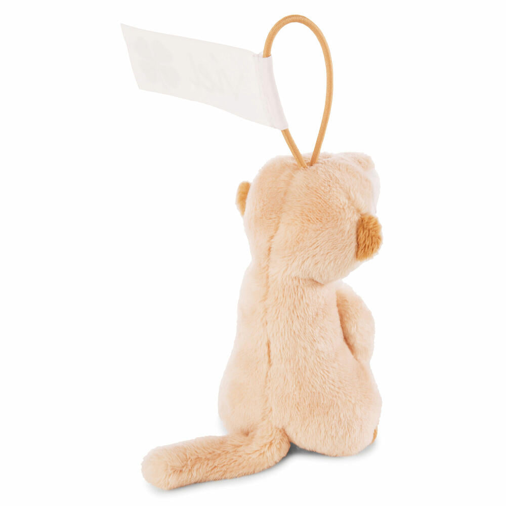 NICI Glücks-Anhänger Erdmännchen, Loop mit Kleeblatt-print, Plüsch, Polyester, Braun, 11 cm, 42780