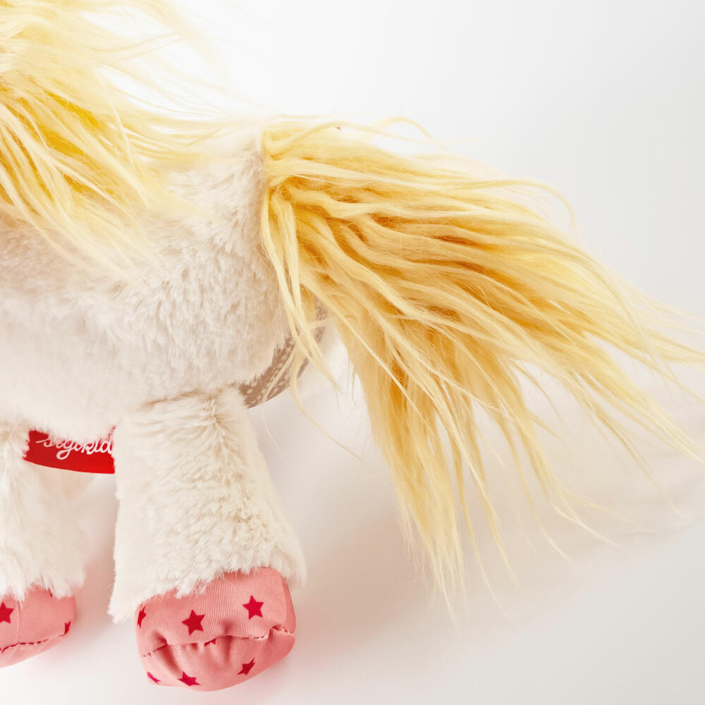 sigikid Patchwork Sweety Einhorn Yellow, Kuscheltier, Plüschtier, Schmusetier, Polyester, 28 cm, 43272
