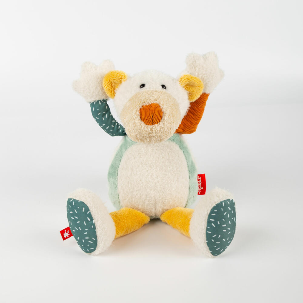 sigikid Patchwork Sweety Eisbär Yellow, Kuscheltier, Plüschtier, Schmusetier, Polyester, 31 cm, 43235