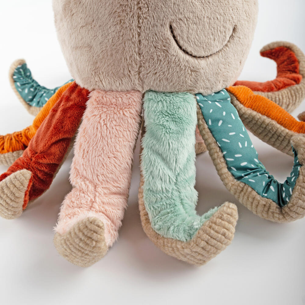 sigikid Patchwork Sweety Krake Yellow, Kuscheltier, Plüschtier, Schmusetier, Polyester, 26 cm, 43232