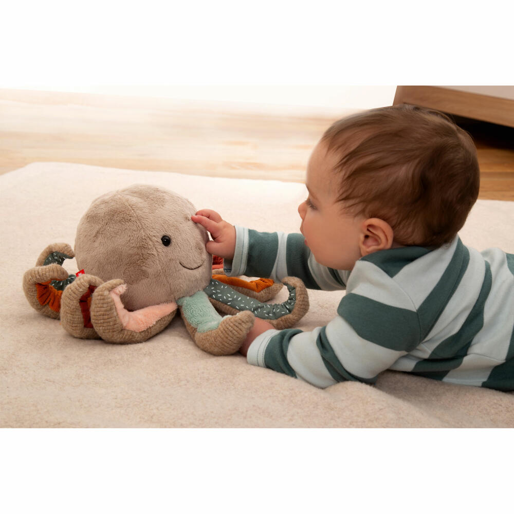 sigikid Patchwork Sweety Krake Yellow, Kuscheltier, Plüschtier, Schmusetier, Polyester, 26 cm, 43232