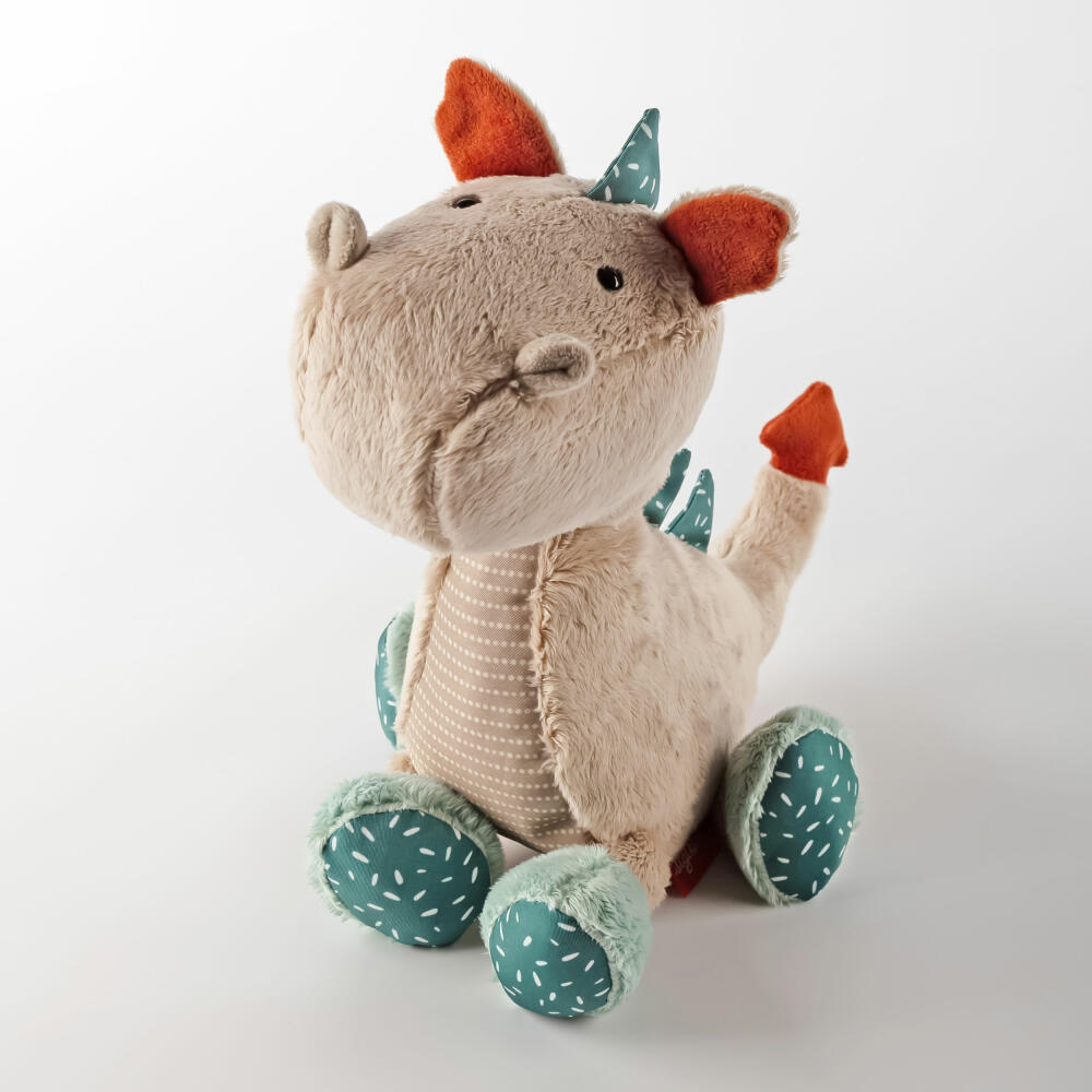 sigikid Patchwork Sweety Dragon Yellow, soft toy, plush toy, cuddly toy, polyester, 28 cm, 43273