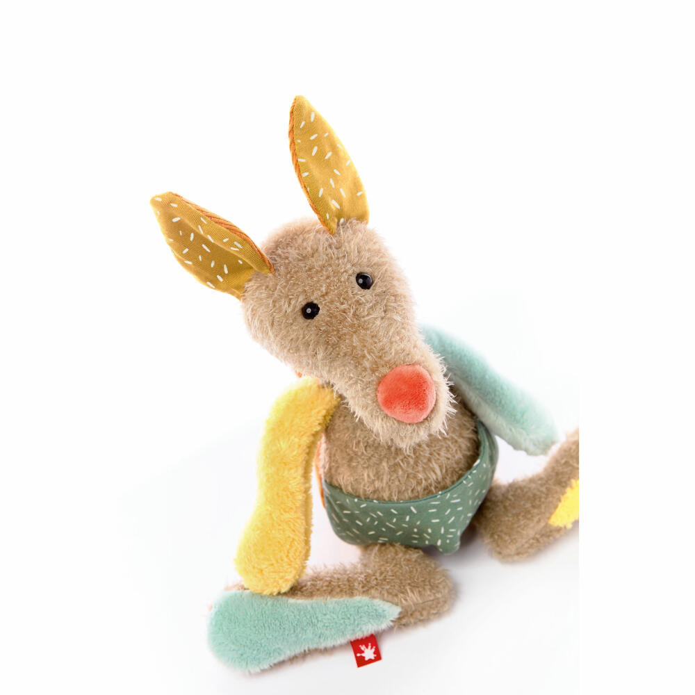sigikid Patchwork Sweety Känguru Yellow, Kuscheltier, Plüschtier, Schmusetier, Polyester, 29 cm, 43231
