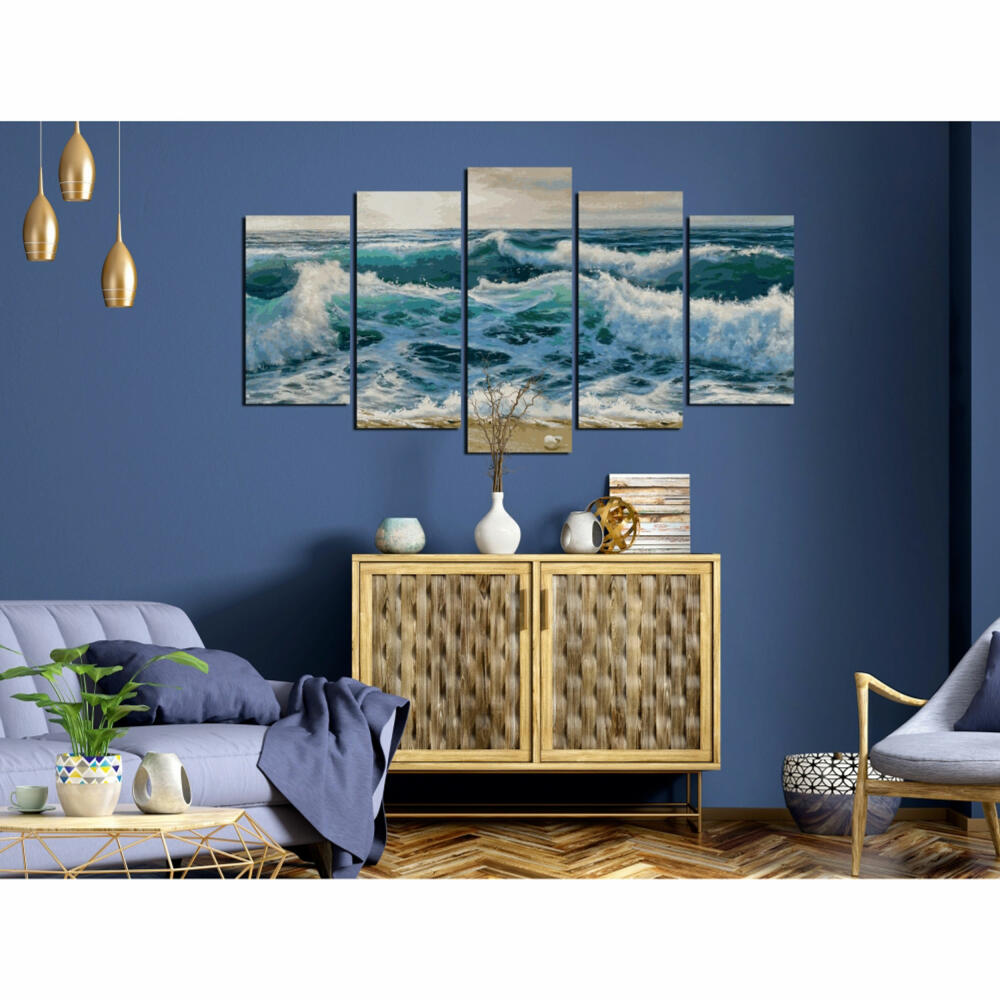 Schipper Painting by Numbers Stormy Sea, Master Class Polyptych, Painting Template, Wall Picture, 132 x 72 cm, 609450865