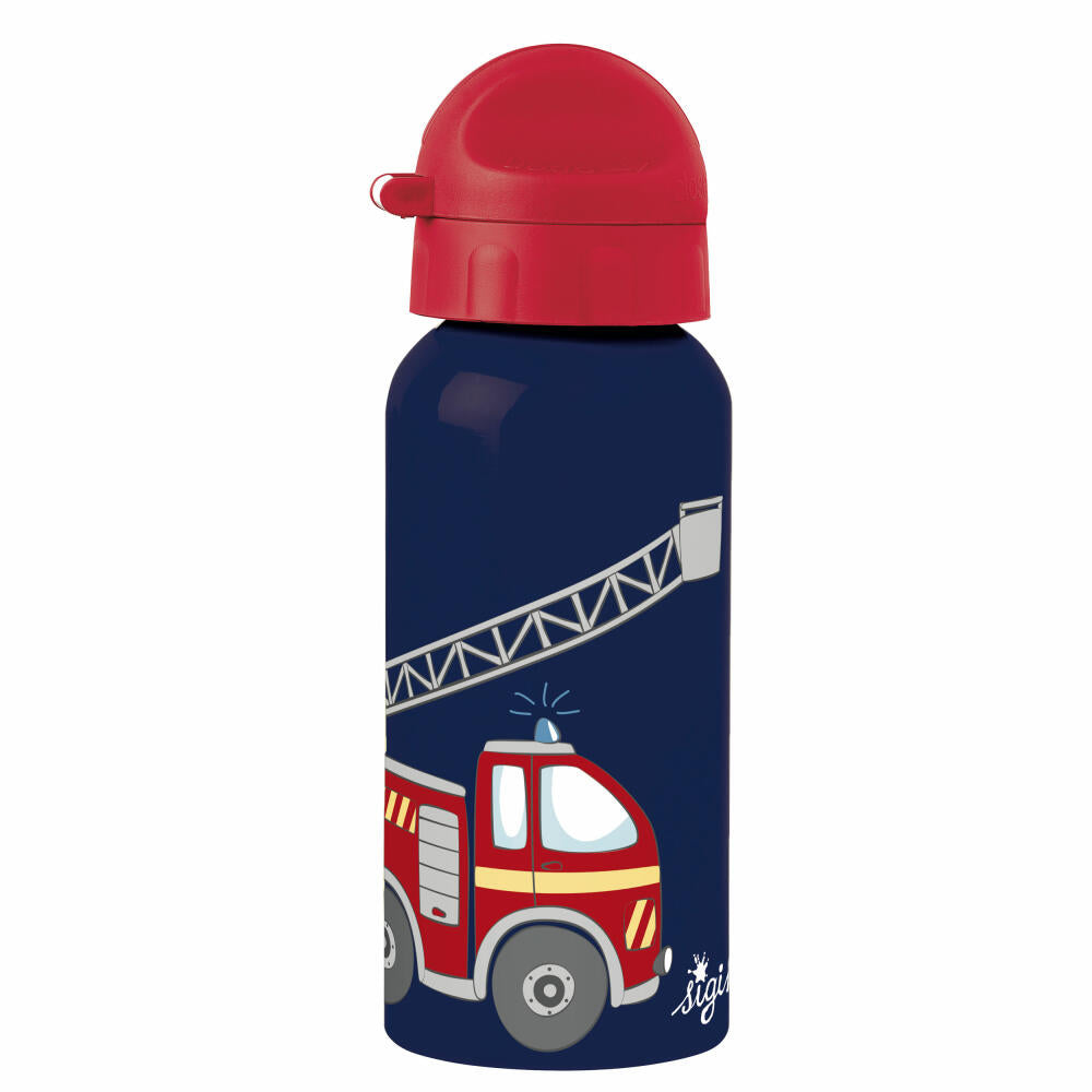 sigikid Trinkflasche Feuerwehr, Kindertrinkflasche, Kinder Flasche, Wasserflasche, Edelstahl / Kunststoff, 400 ml, 25378