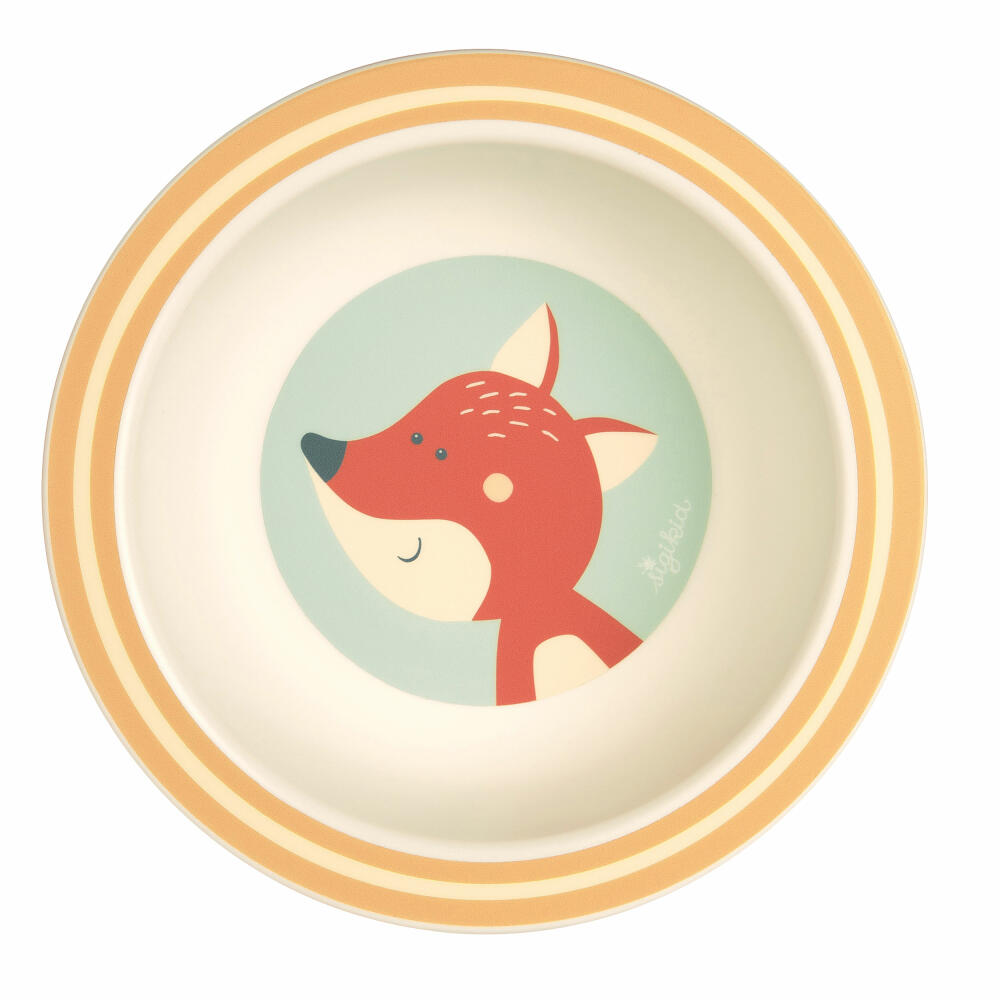 sigikid 4 Freunde Schüssel Fuchs, Müslischale, Schale, Suppenschale, Kinder, rPET, Türkis, Ø 15.5 cm, 25361