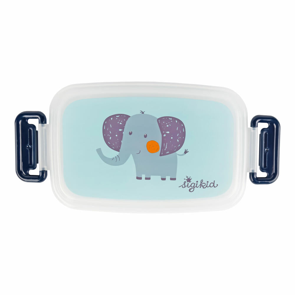 sigikid Brotdose Elefant, Brotbox, Lunchbox, Kinder, Kunststoff, 9 x 17.5 cm, 25367