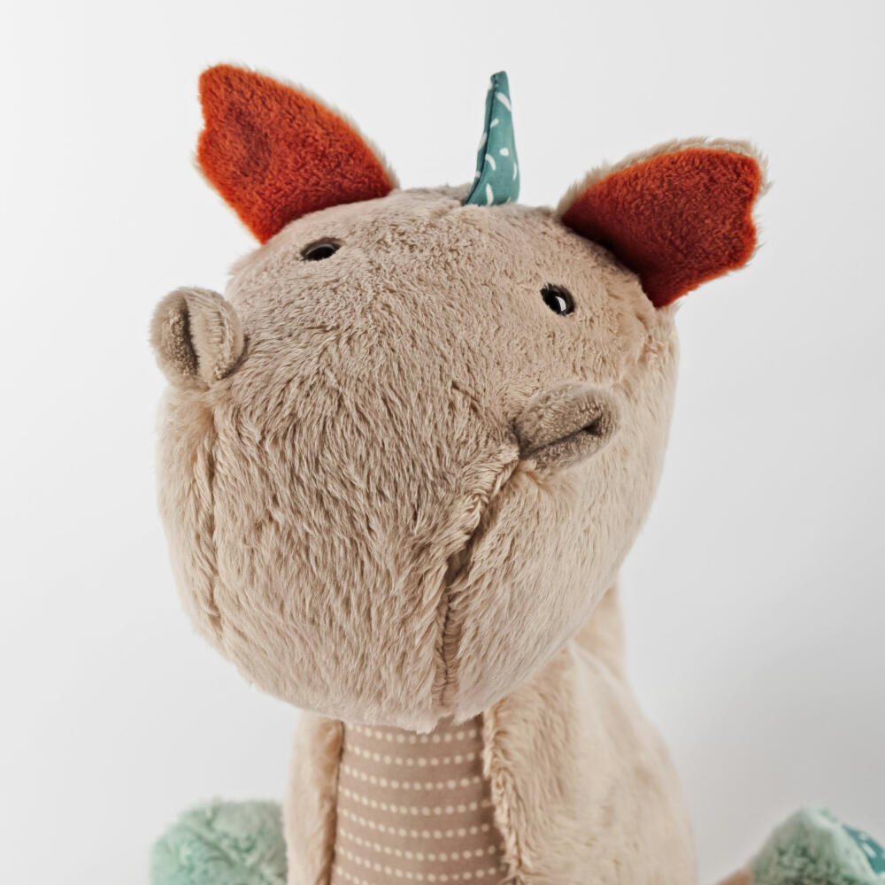 sigikid Patchwork Sweety Dragon Yellow, soft toy, plush toy, cuddly toy, polyester, 28 cm, 43273