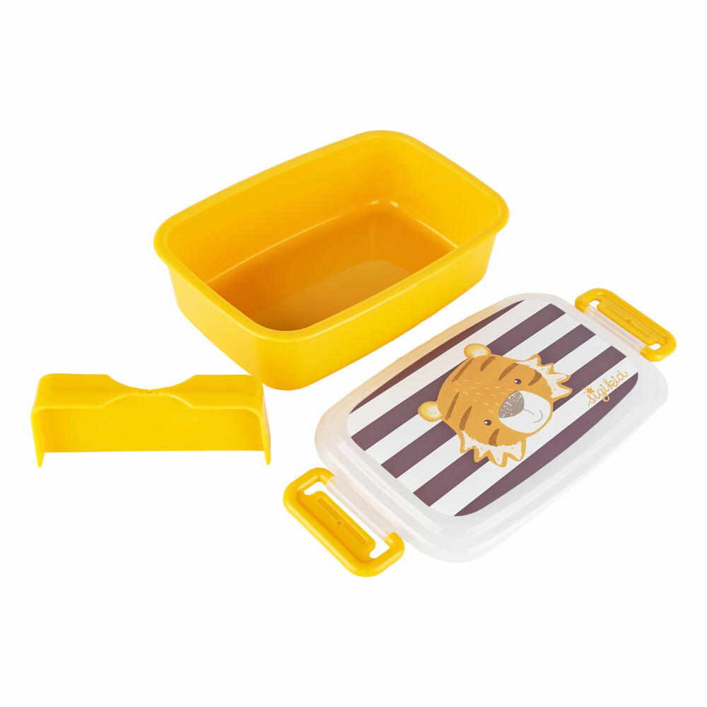sigikid Brotdose Tiger, Brotbox, Lunchbox, Kinder, Kunststoff, 9 x 17.5 cm, 25369