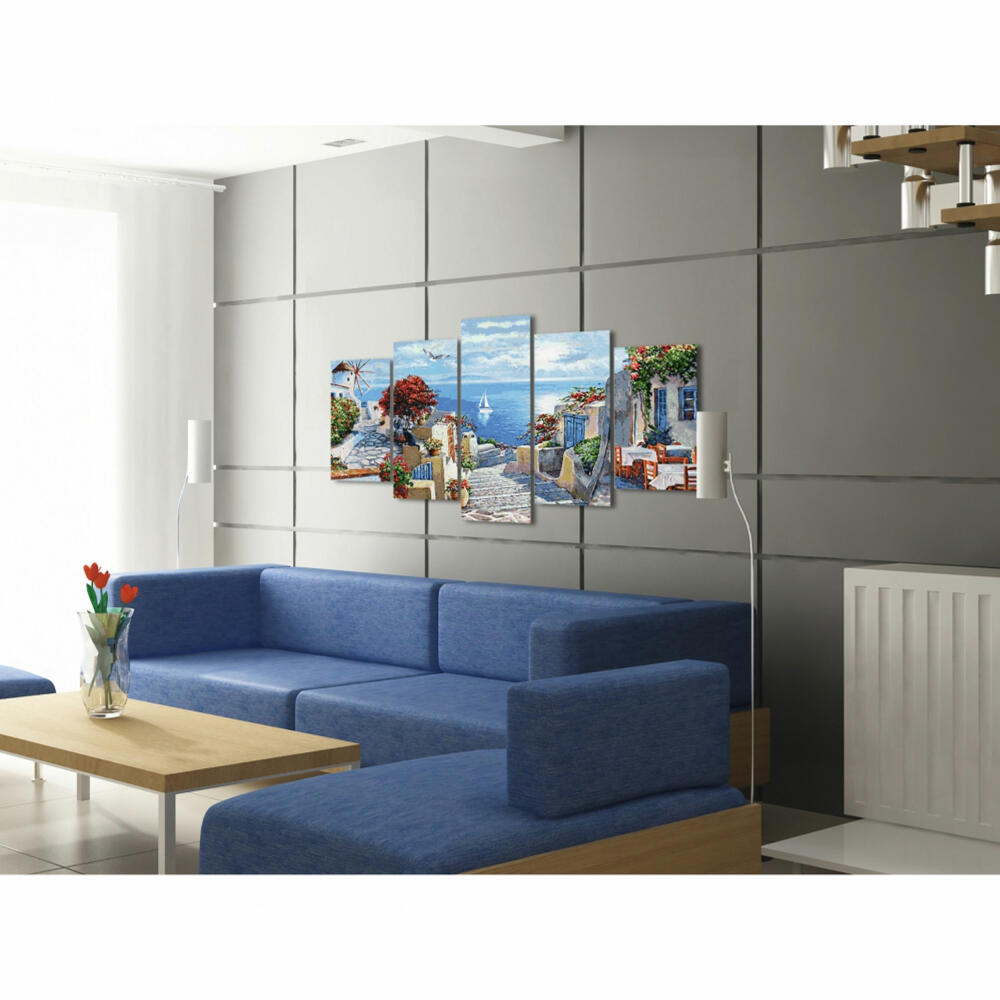 Schipper Painting by Numbers Mykonos, Master Class Polyptych, Painting Template, Wall Picture, 132 x 72 cm, 609450797