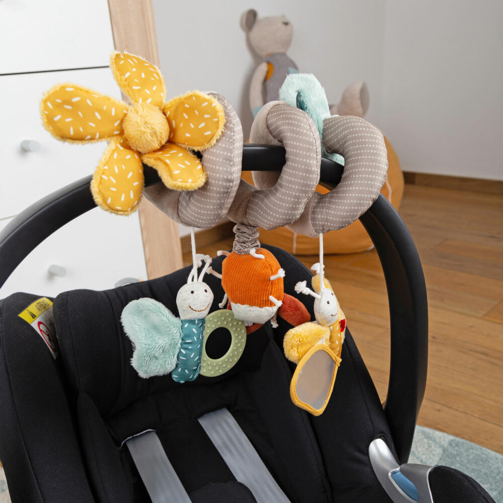 sigikid PlayQ Aktivspirale Schmetterling Yellow, Kinderwagenkette, Kette, Kinderwagen, Babyschale, Spielzeug, 43173