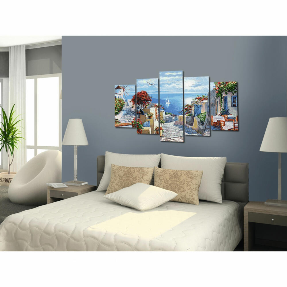 Schipper Painting by Numbers Mykonos, Master Class Polyptych, Painting Template, Wall Picture, 132 x 72 cm, 609450797