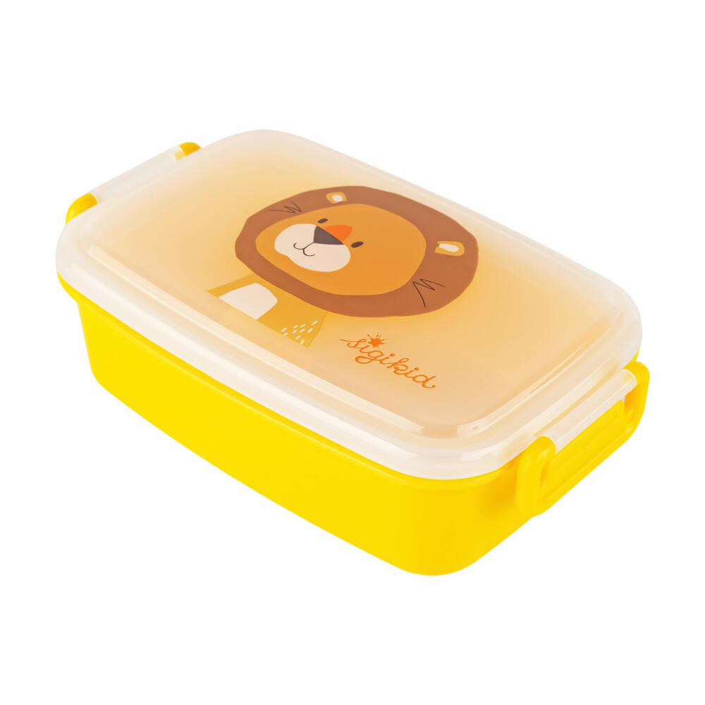 sigikid Brotdose Löwe, Brotbox, Lunchbox, Kinder, Kunststoff, 9 x 17.5 cm, 25364