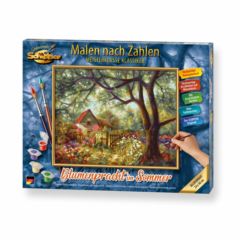 Schipper Malen nach Zahlen Blumenpracht im Sommer, Meisterklasse Klassiker, Malvorlage, Wandbild, 24 x 30 cm, 609240894