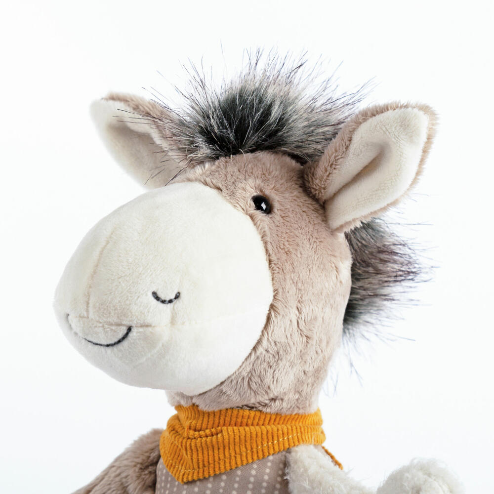 sigikid Patchwork Sweety Esel Yellow, Kuscheltier, Plüschtier, Schmusetier, Polyester, 31 cm, 43238