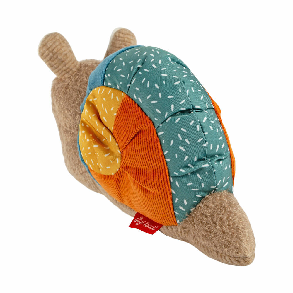 sigikid Patchwork Sweety Snail Yellow, soft toy, plush toy, cuddly toy, polyester, 29 cm, 43282