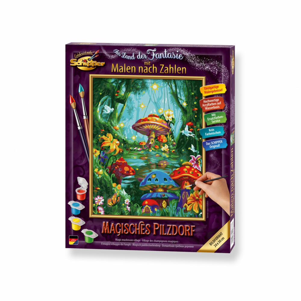 Schipper Malen nach Zahlen Magisches Pilzdorf, Meisterklasse Klassiker, Malvorlage, Wandbild, 24 x 30 cm, 609240867
