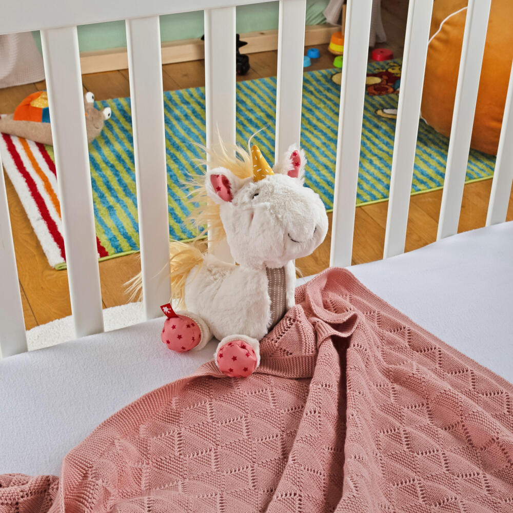 sigikid Patchwork Sweety Einhorn Yellow, Kuscheltier, Plüschtier, Schmusetier, Polyester, 28 cm, 43272