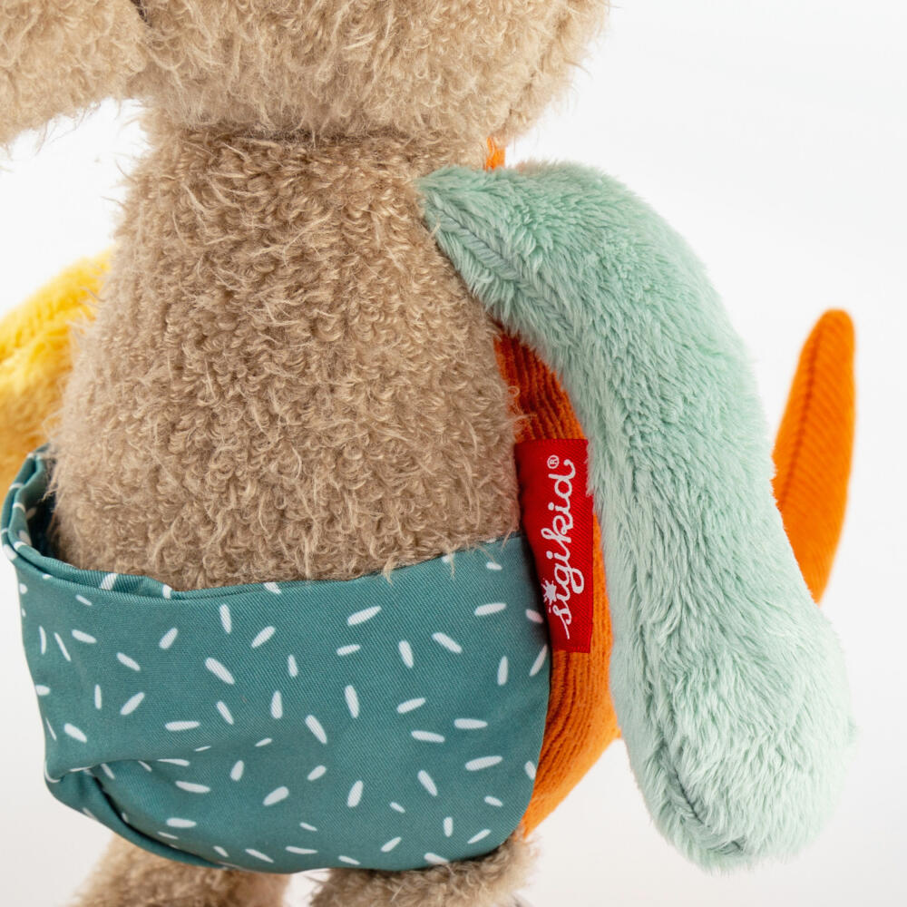 sigikid Patchwork Sweety Känguru Yellow, Kuscheltier, Plüschtier, Schmusetier, Polyester, 29 cm, 43231