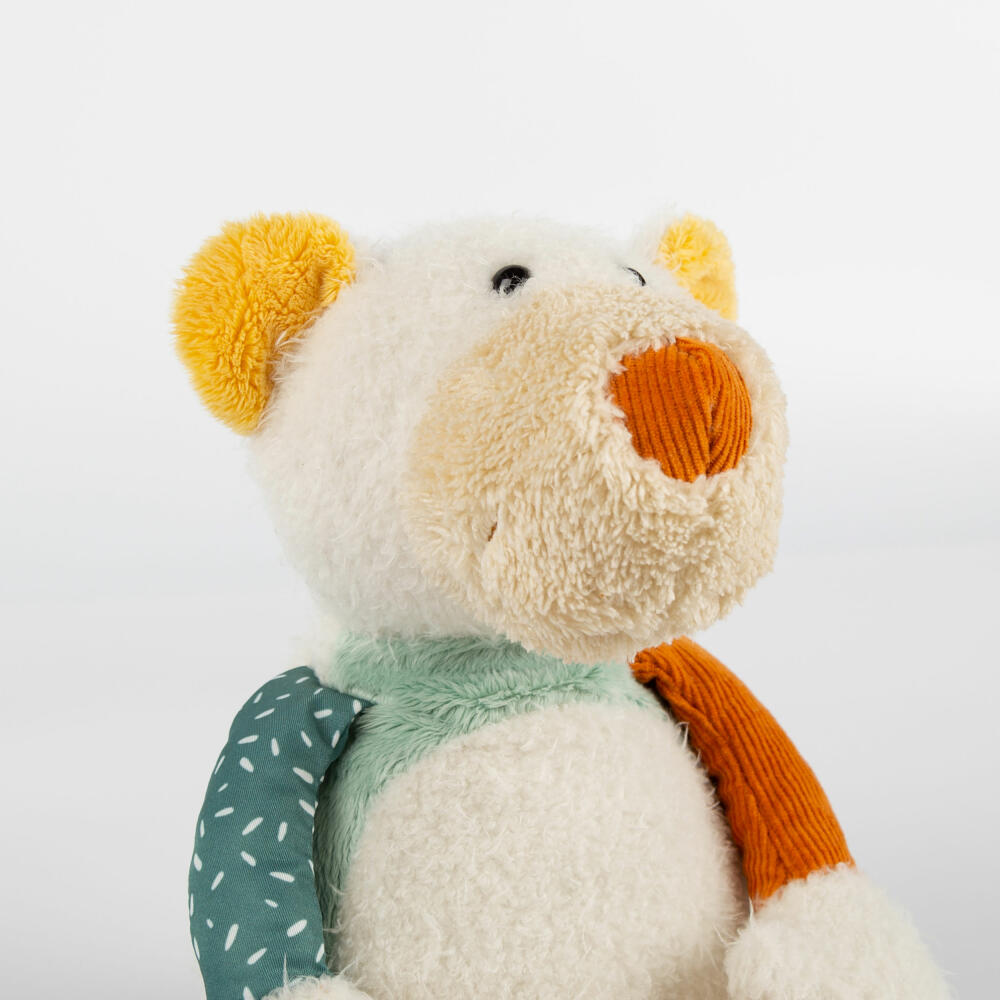 sigikid Patchwork Sweety Eisbär Yellow, Kuscheltier, Plüschtier, Schmusetier, Polyester, 31 cm, 43235