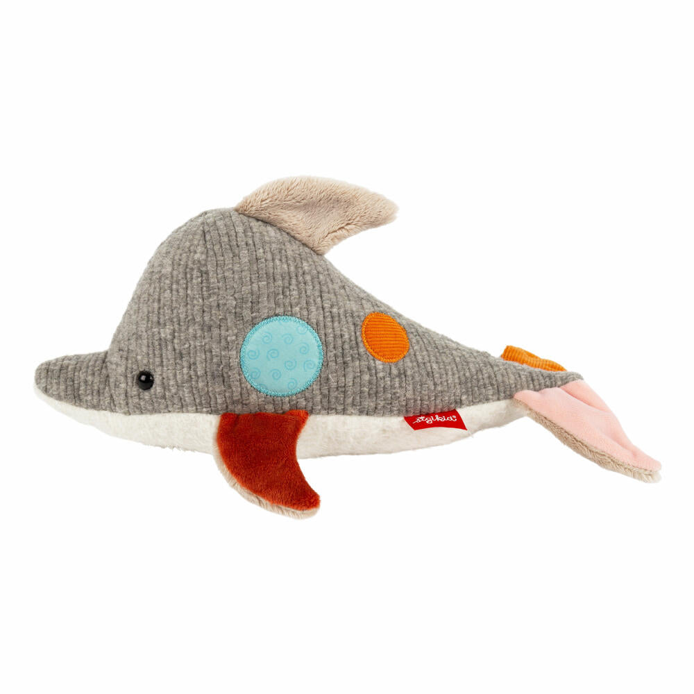 sigikid Patchwork Sweety Delfin Yellow, Kuscheltier, Plüschtier, Schmusetier, Polyester, 33 cm, 43221