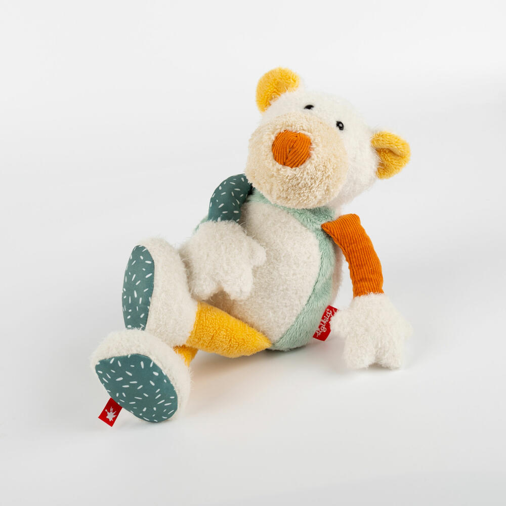 sigikid Patchwork Sweety Eisbär Yellow, Kuscheltier, Plüschtier, Schmusetier, Polyester, 31 cm, 43235