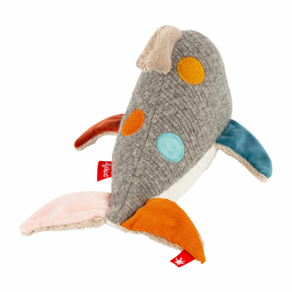 sigikid Patchwork Sweety Delfin Yellow, Kuscheltier, Plüschtier, Schmusetier, Polyester, 33 cm, 43221